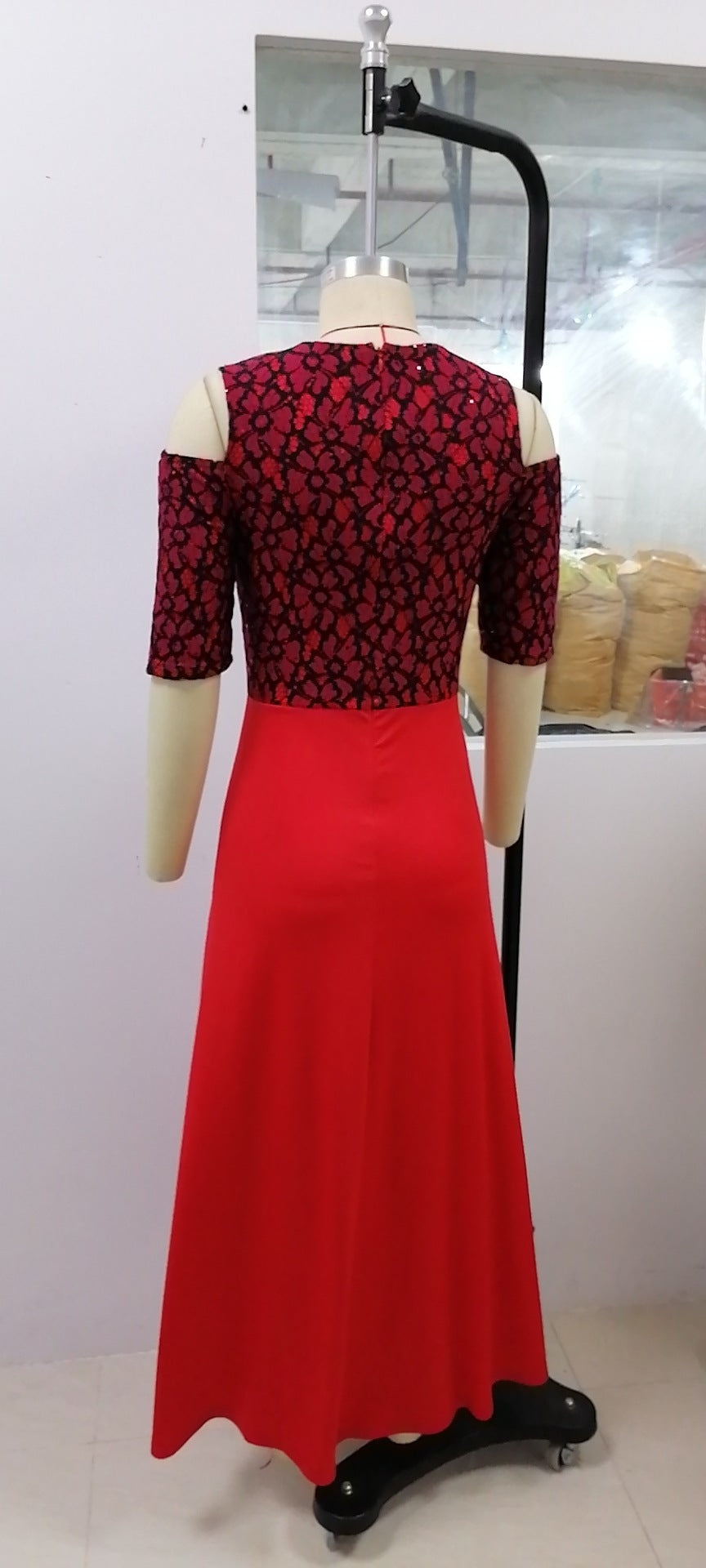 Hot Selling European And American Sexy Fashion Lace Stitching Dress