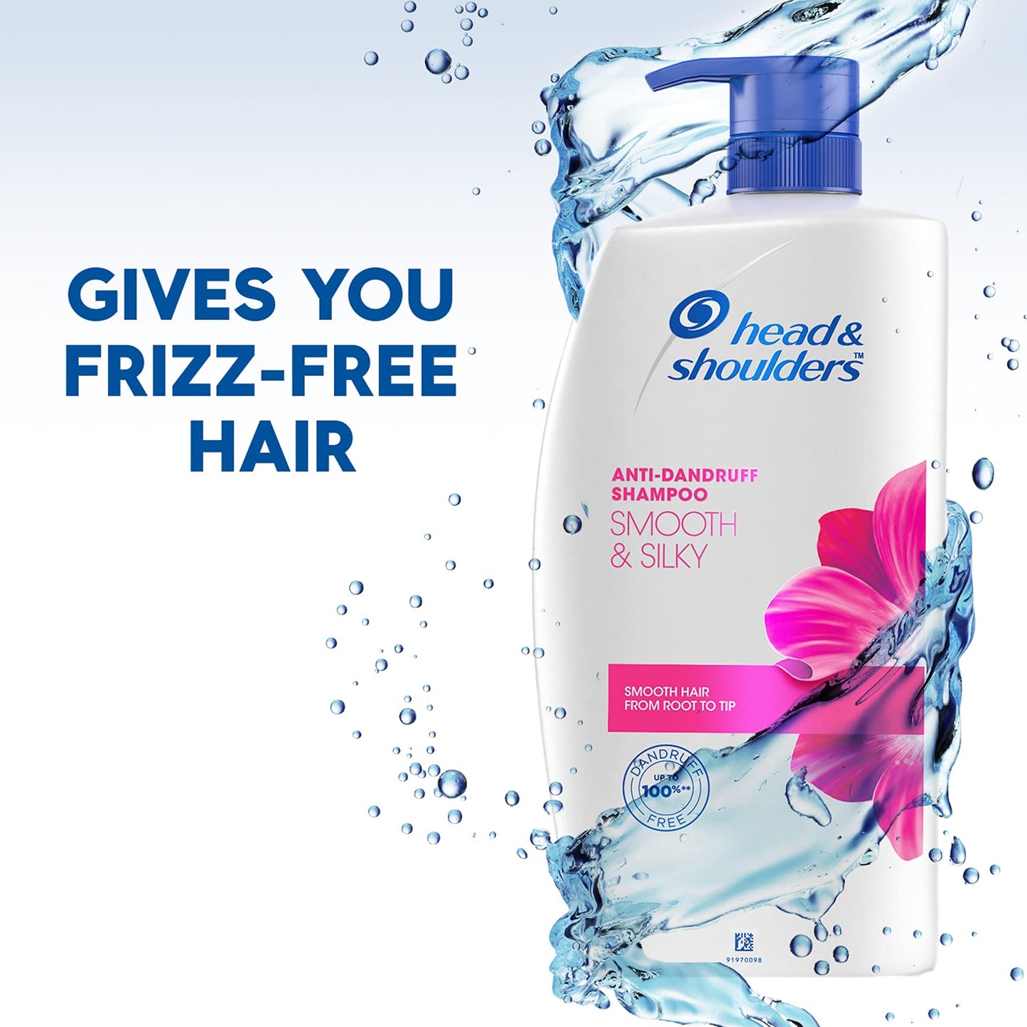 Head & Shoulders Smooth and Silky, Anti Dandruff Shampoo for Women & Men , 1 L