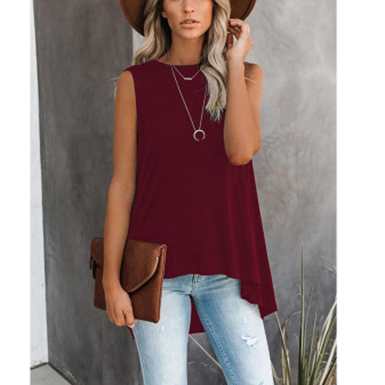 Sleeveless round neckline ladies jacket