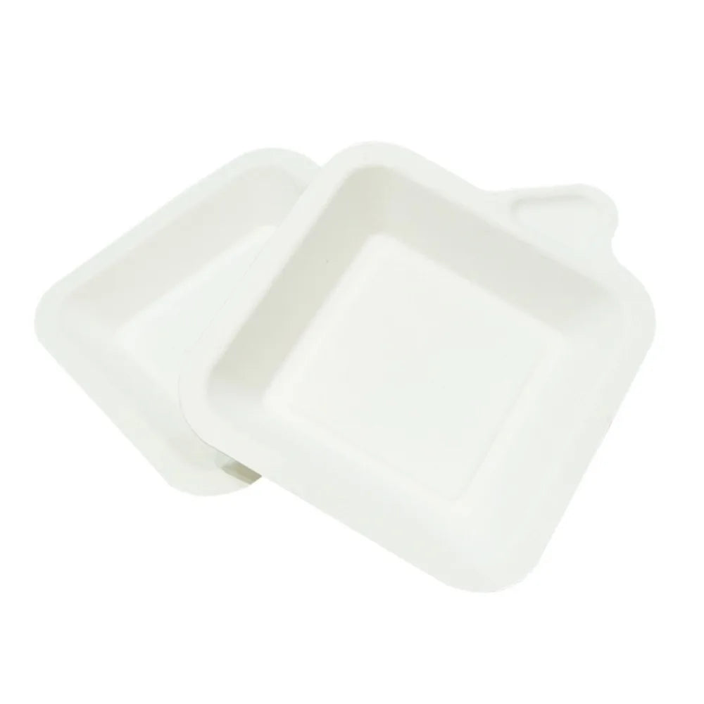 100PCS Biodegradable Material Disposable Paper Plate Eco-Friendly Square Thickened Paper Plate Non-slip Lightweight Cake Plate