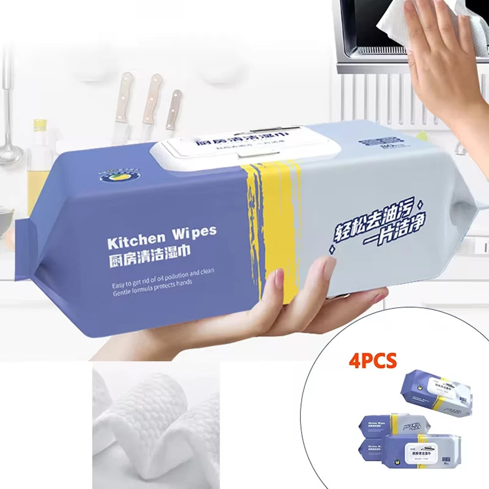 New Kitchen Wipes To Remove Oil and Dirt Household Cleaning Hood Special One Wipe Clean Wet Paper Towels Disposable Facial Wipes