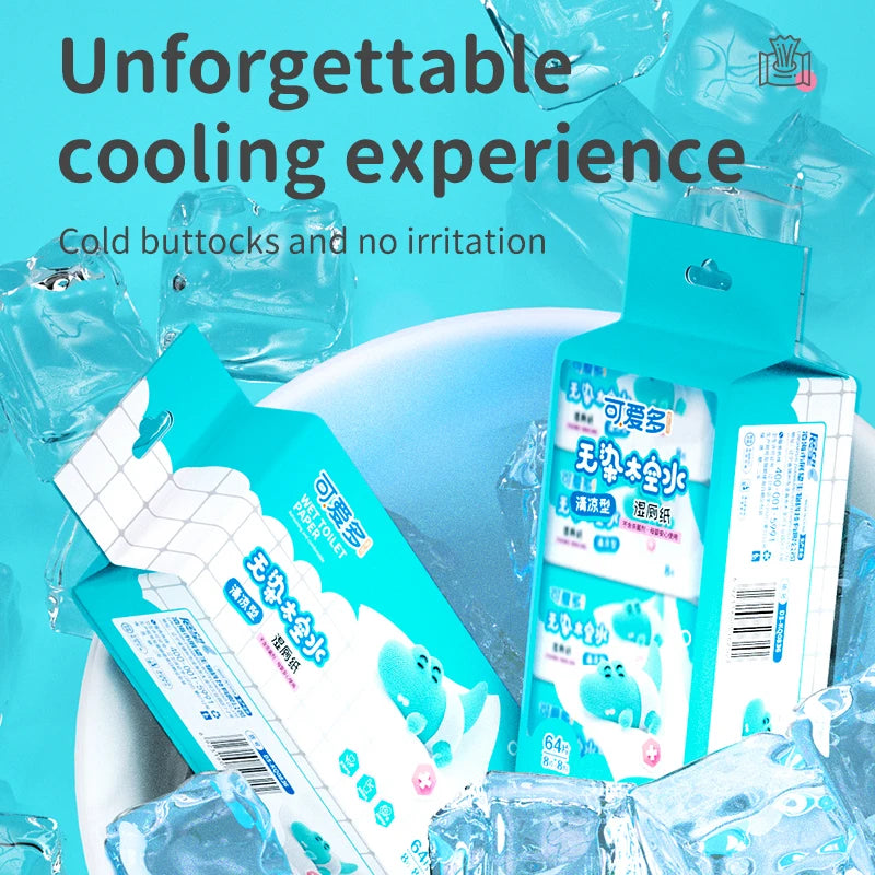 Flushable Wet Wipes for Toilet Use - 64 Sheets, Biodegradable & Unscented,Sensitive Skin Safe