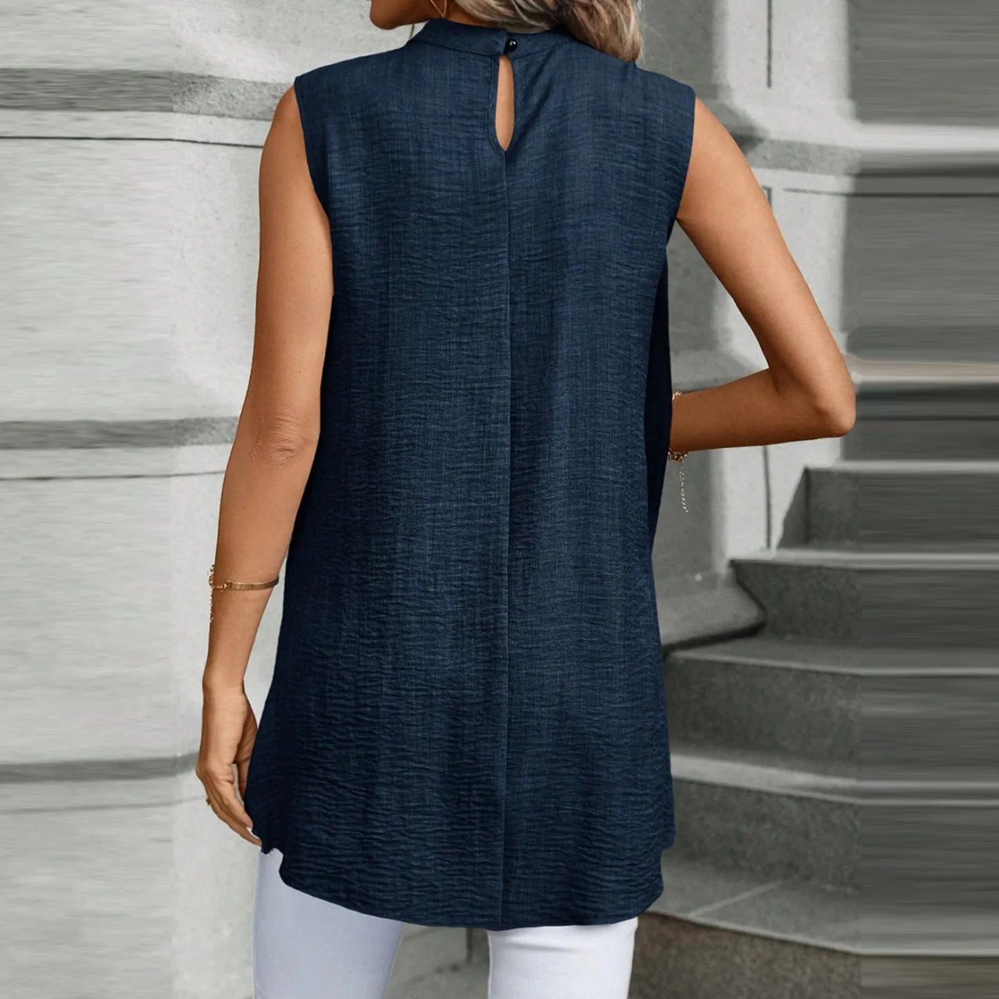 2024 new Sleeveless Shirt For Women Vintage Fashion Casual Loose Irregular Hem Tops personality Shirts ropa de mujer ofertas