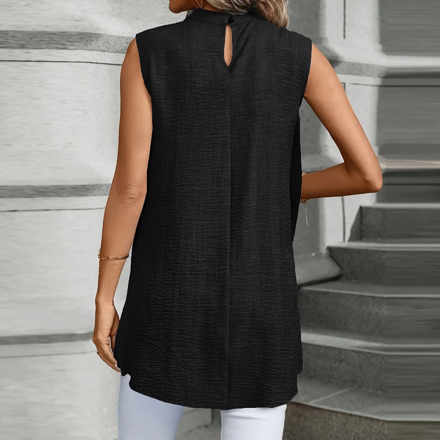 2024 new Sleeveless Shirt For Women Vintage Fashion Casual Loose Irregular Hem Tops personality Shirts ropa de mujer ofertas