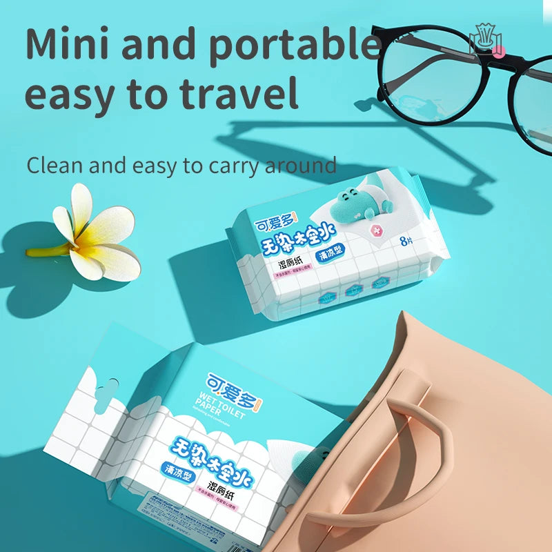 Flushable Wet Wipes for Toilet Use - 64 Sheets, Biodegradable & Unscented,Sensitive Skin Safe