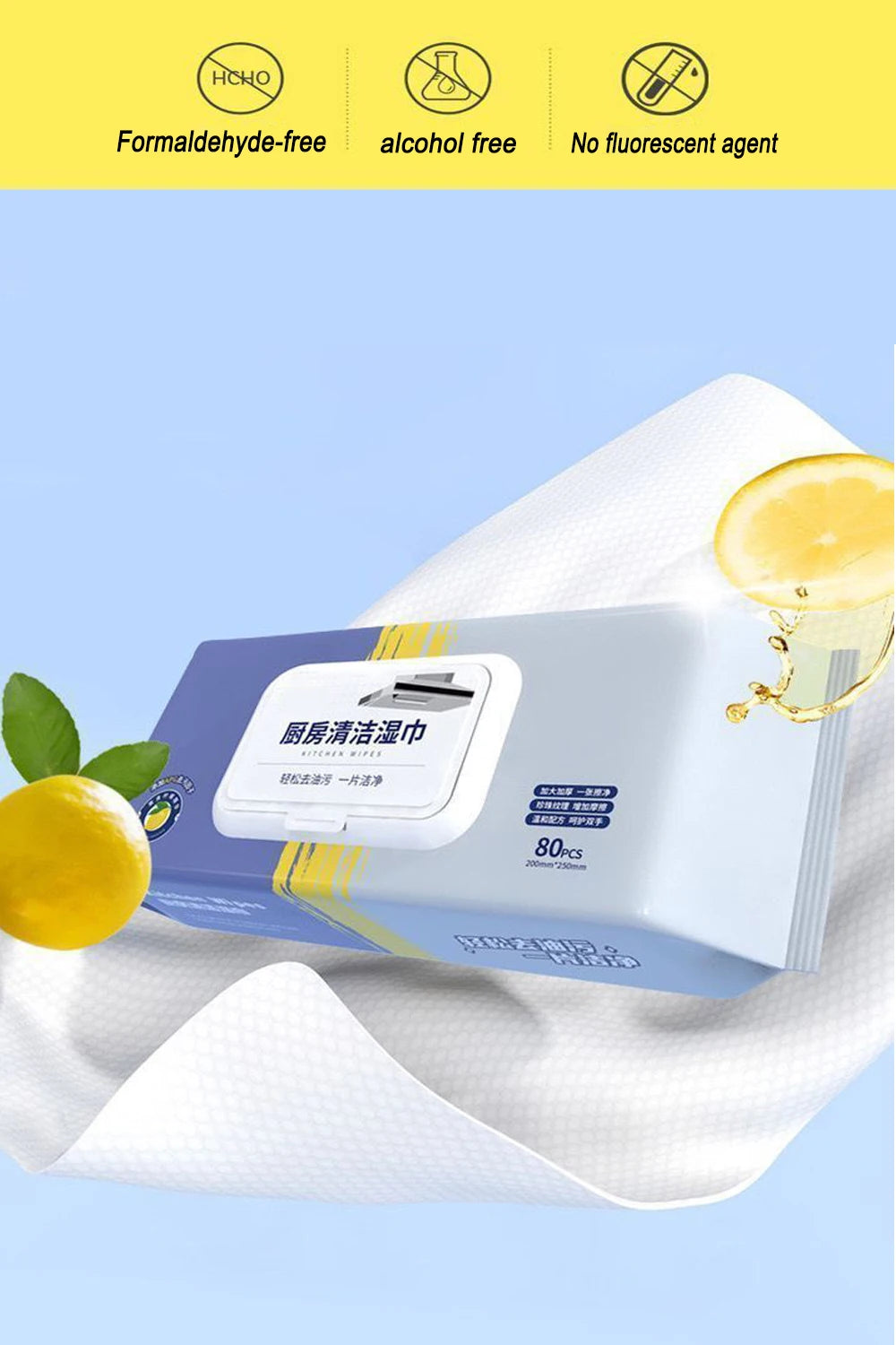 New Kitchen Wipes To Remove Oil and Dirt Household Cleaning Hood Special One Wipe Clean Wet Paper Towels Disposable Facial Wipes