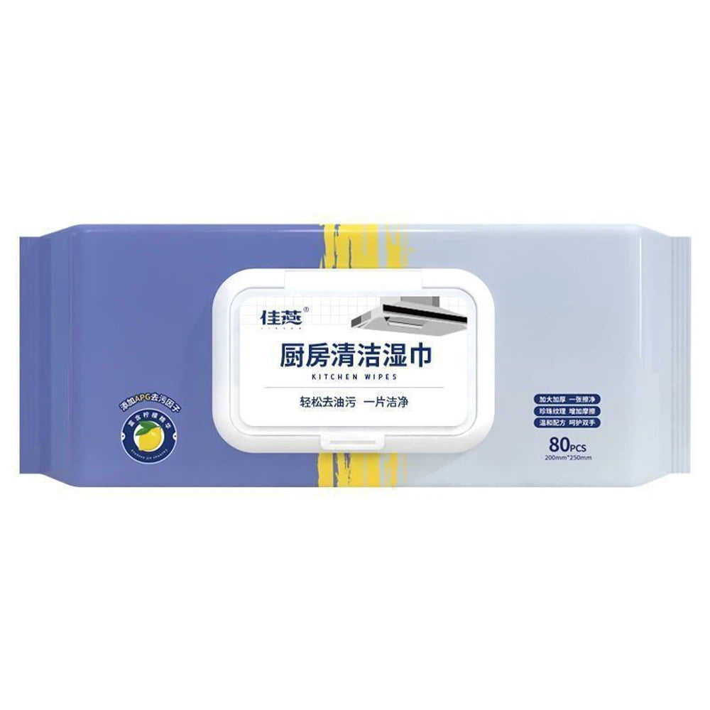 New Kitchen Wipes To Remove Oil and Dirt Household Cleaning Hood Special One Wipe Clean Wet Paper Towels Disposable Facial Wipes