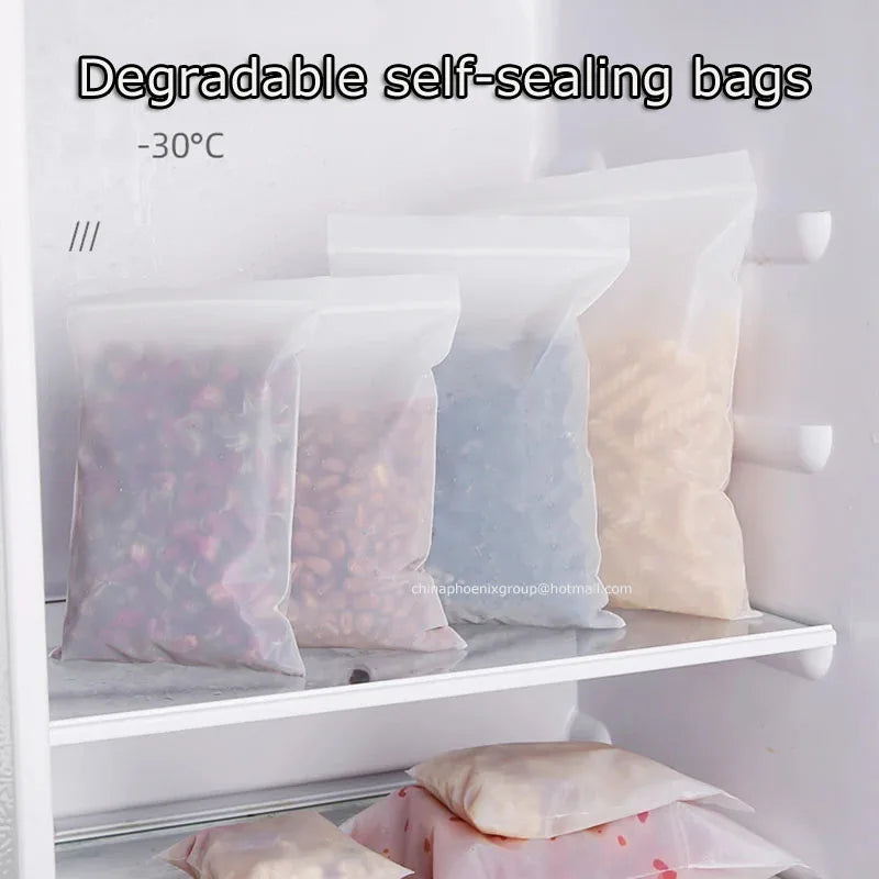 50Pcs 100% Biodegradable Full Bio Self-Sealing Bags - Food-Grade Plastic for Small Sealing Packaging - Eco-Friendly & Leakproof