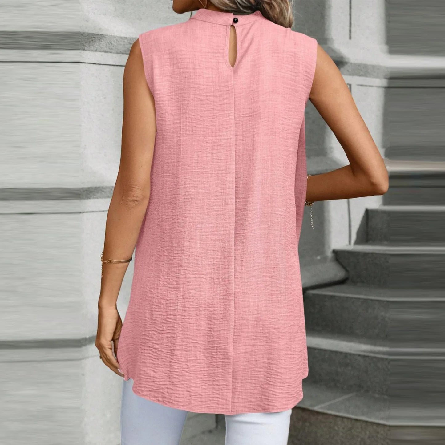 2024 new Sleeveless Shirt For Women Vintage Fashion Casual Loose Irregular Hem Tops personality Shirts ropa de mujer ofertas