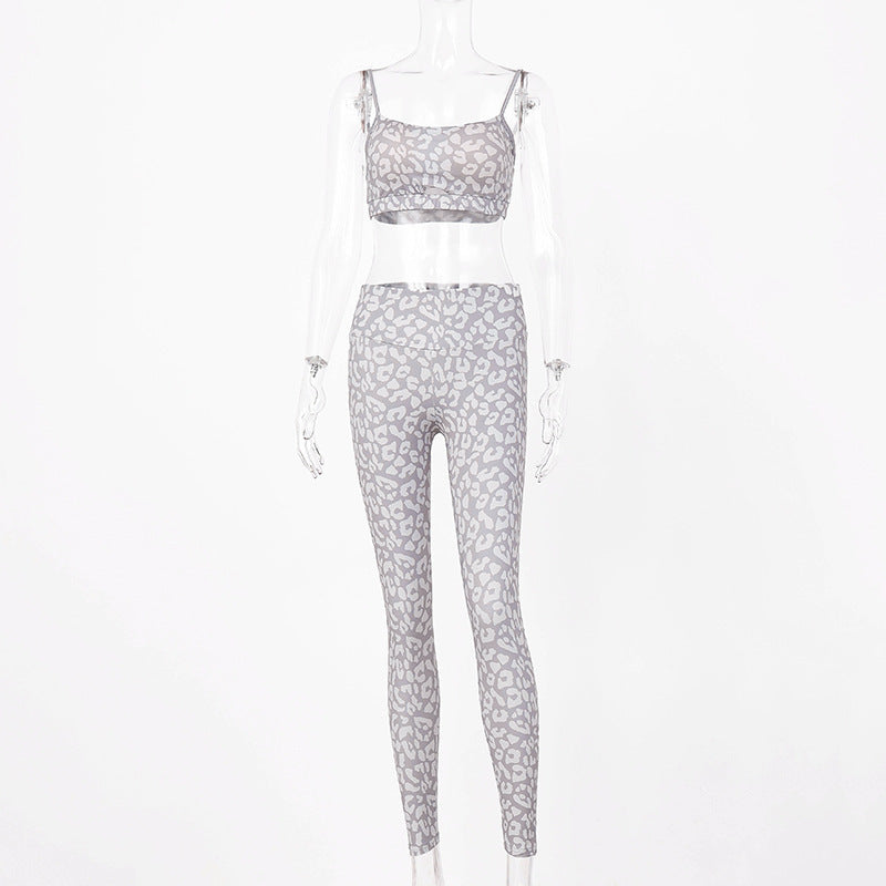 Printed trousers sleeveless vest