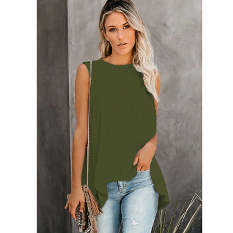 Sleeveless round neckline ladies jacket