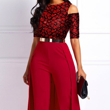 Hot Selling European And American Sexy Fashion Lace Stitching Dress
