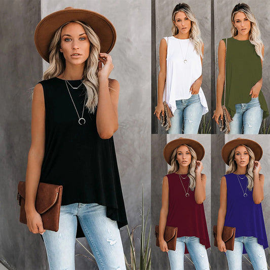 Sleeveless round neckline ladies jacket