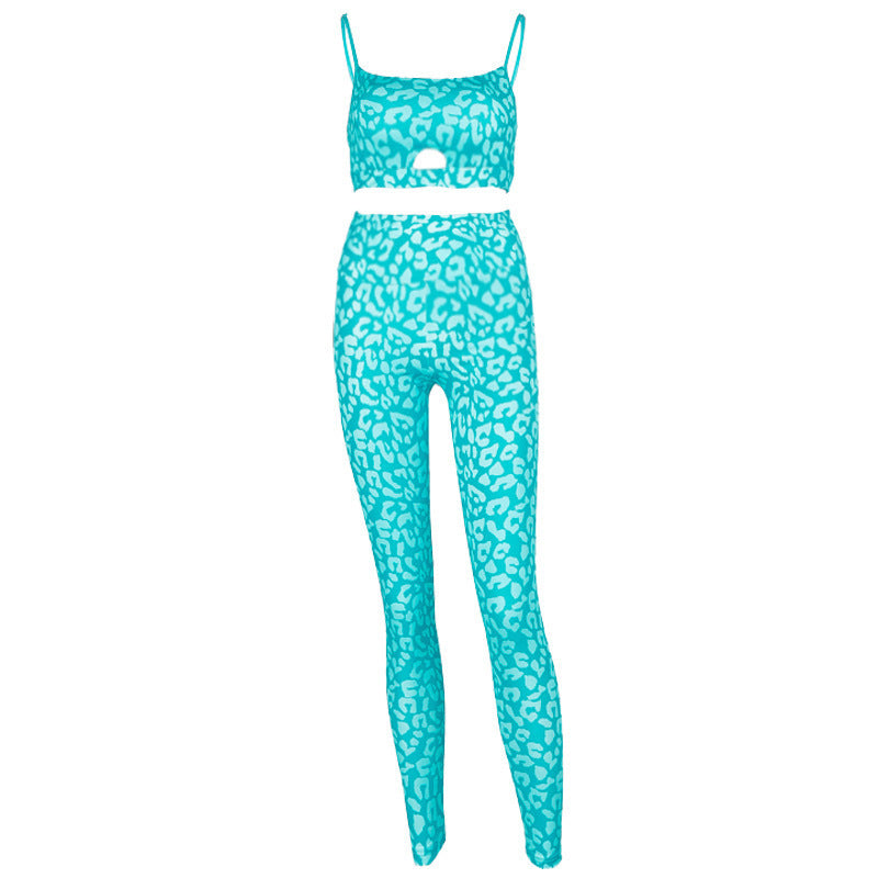 Printed trousers sleeveless vest