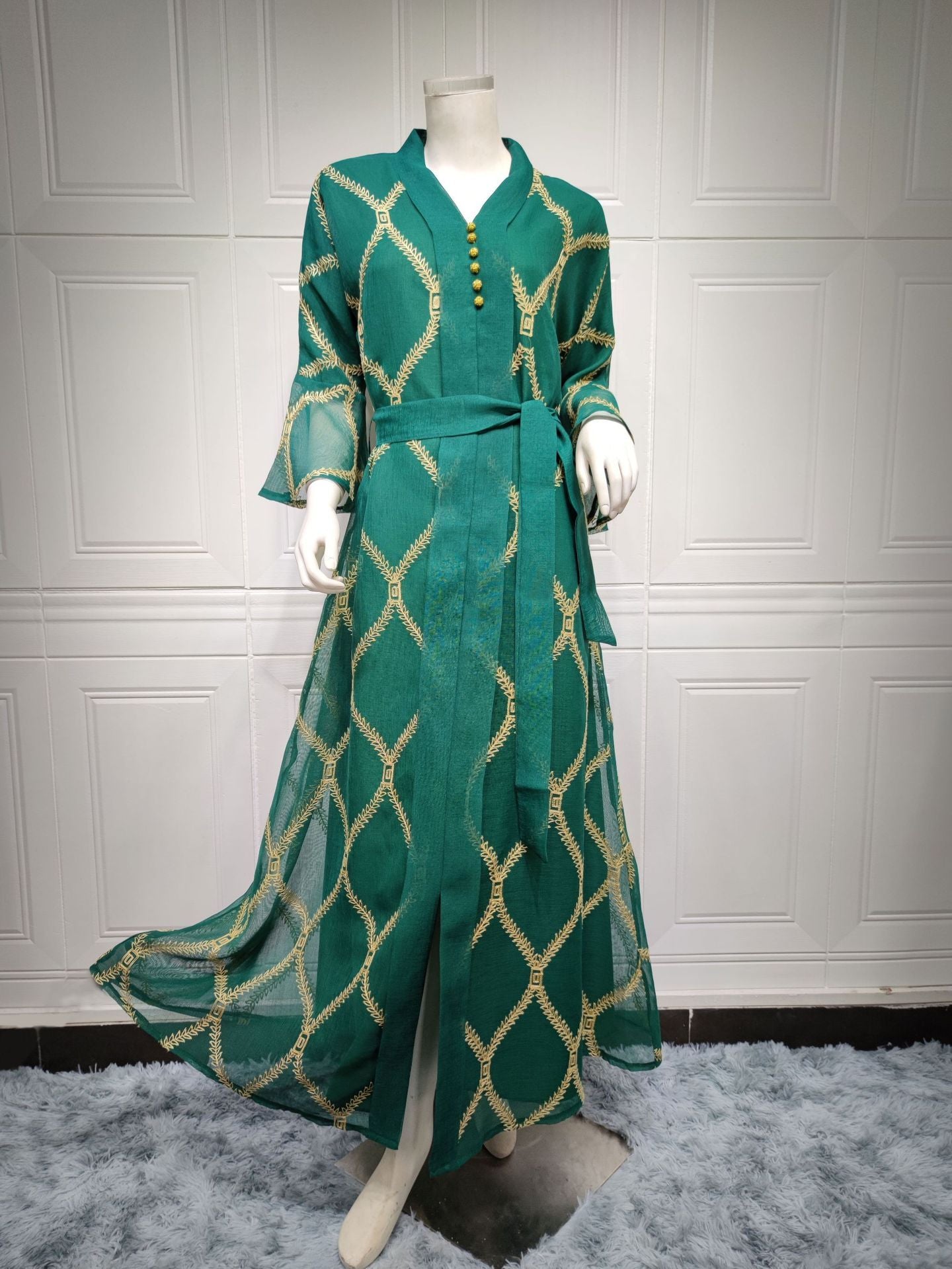 Middle East Muslim Temperament Gauze Dress
