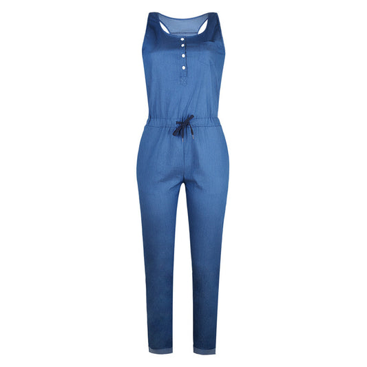Denim Sleeveless Jumpsuit
