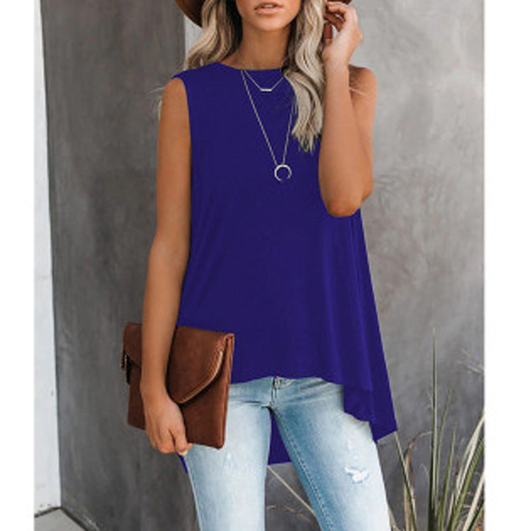 Sleeveless round neckline ladies jacket