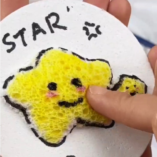 Foam Texture Painting DIY Handmade Painting Wooden Paddle Sponge Pinch Paper Children's Toy Drawing Material