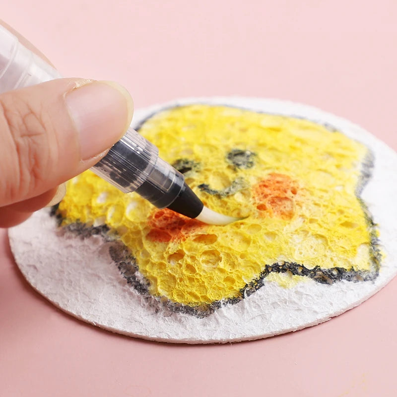 26/36Pcs 3D Drawing Magic Canvas Sponge with Water Brush DIY Art Foam Texture Painting Paper Kids Birthday Party Christmas Gifts