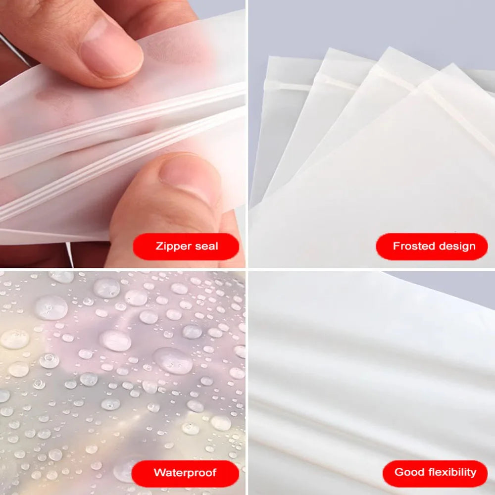 50Pcs 100% Biodegradable Full Bio Self-Sealing Bags - Food-Grade Plastic for Small Sealing Packaging - Eco-Friendly & Leakproof