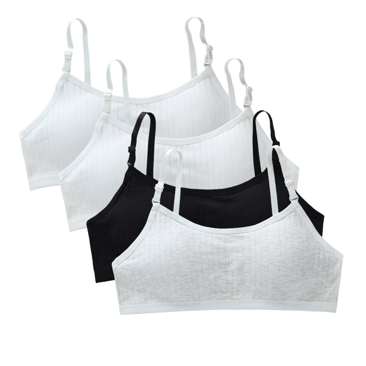 4pcs/Lot Teenage Girls Training Bras Seamless Middle High School Students Vest Bra Kids Children Back Buckle Bra Teens Underwear