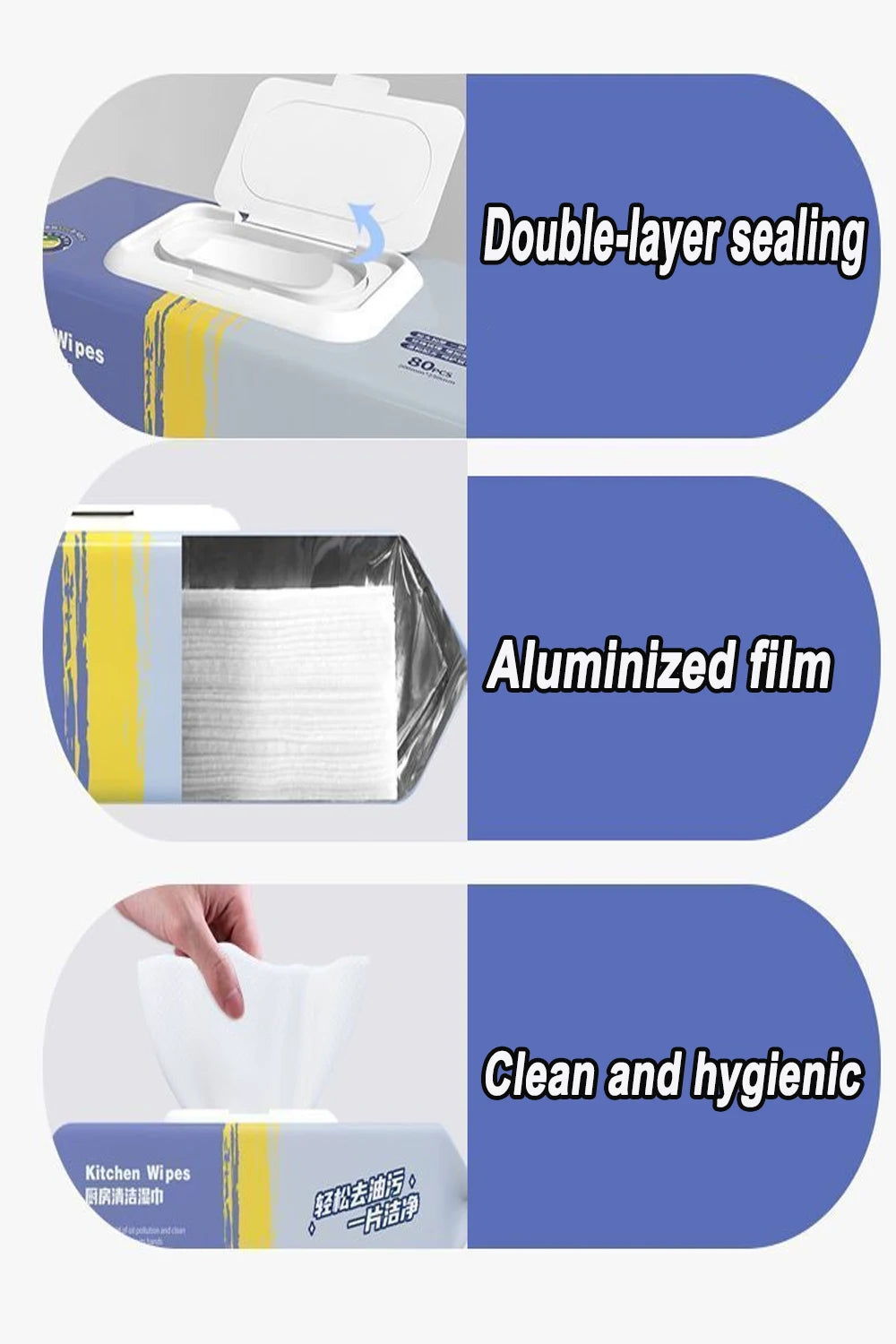 New Kitchen Wipes To Remove Oil and Dirt Household Cleaning Hood Special One Wipe Clean Wet Paper Towels Disposable Facial Wipes