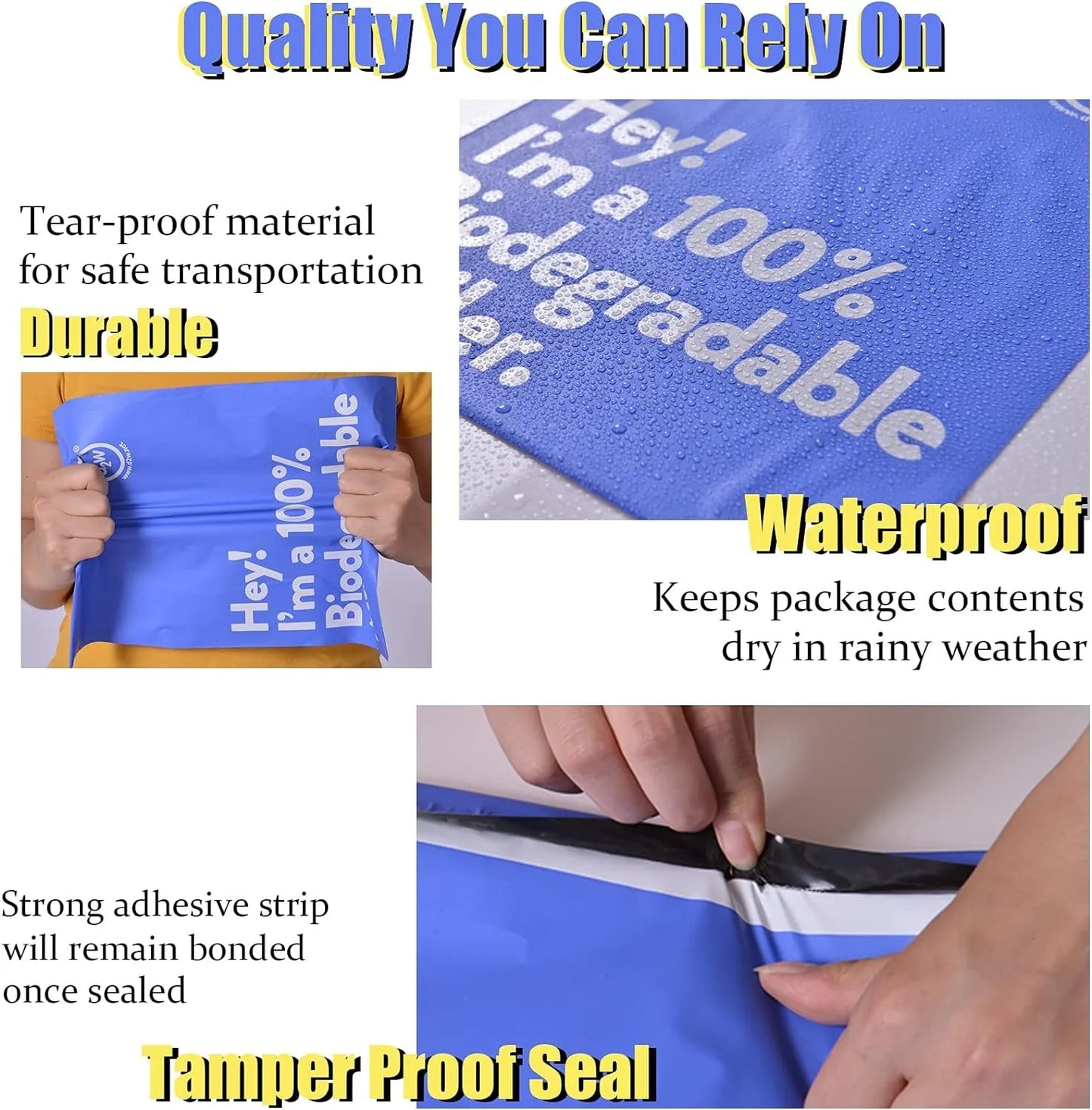 Biodegradable Shipping Bags,50 Count Compostable Poly Mailers with Eco Friendly Packaging Envelopes Supplies Mailing Bags