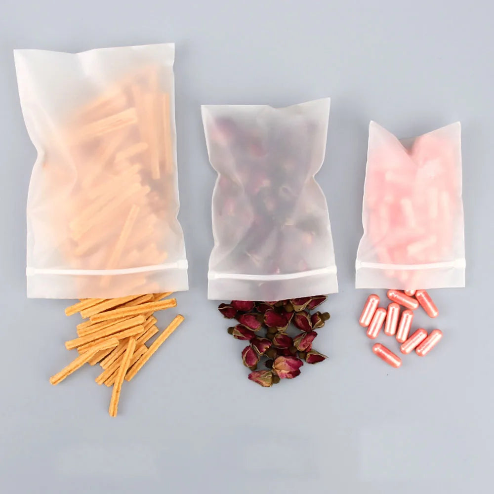 50Pcs 100% Biodegradable Full Bio Self-Sealing Bags - Food-Grade Plastic for Small Sealing Packaging - Eco-Friendly & Leakproof