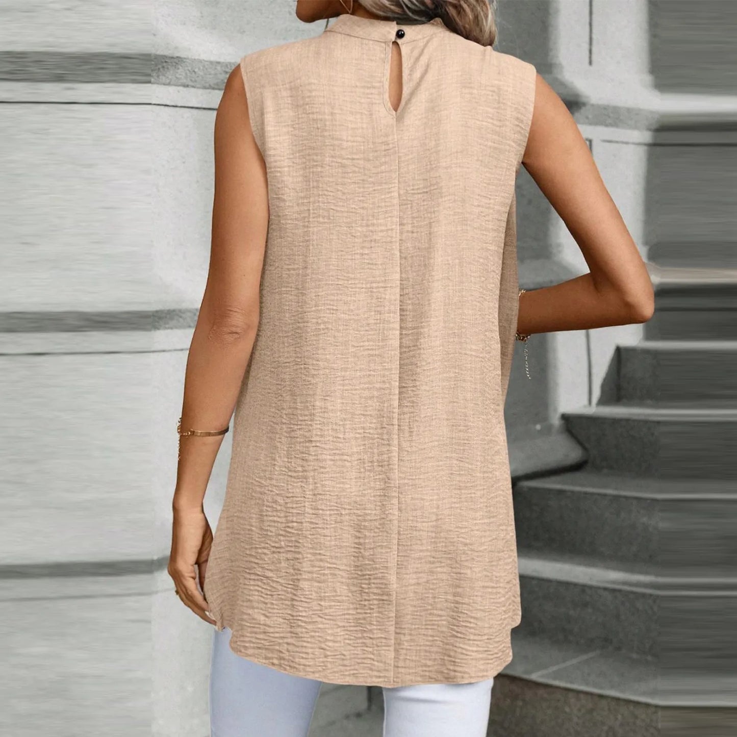 2024 new Sleeveless Shirt For Women Vintage Fashion Casual Loose Irregular Hem Tops personality Shirts ropa de mujer ofertas