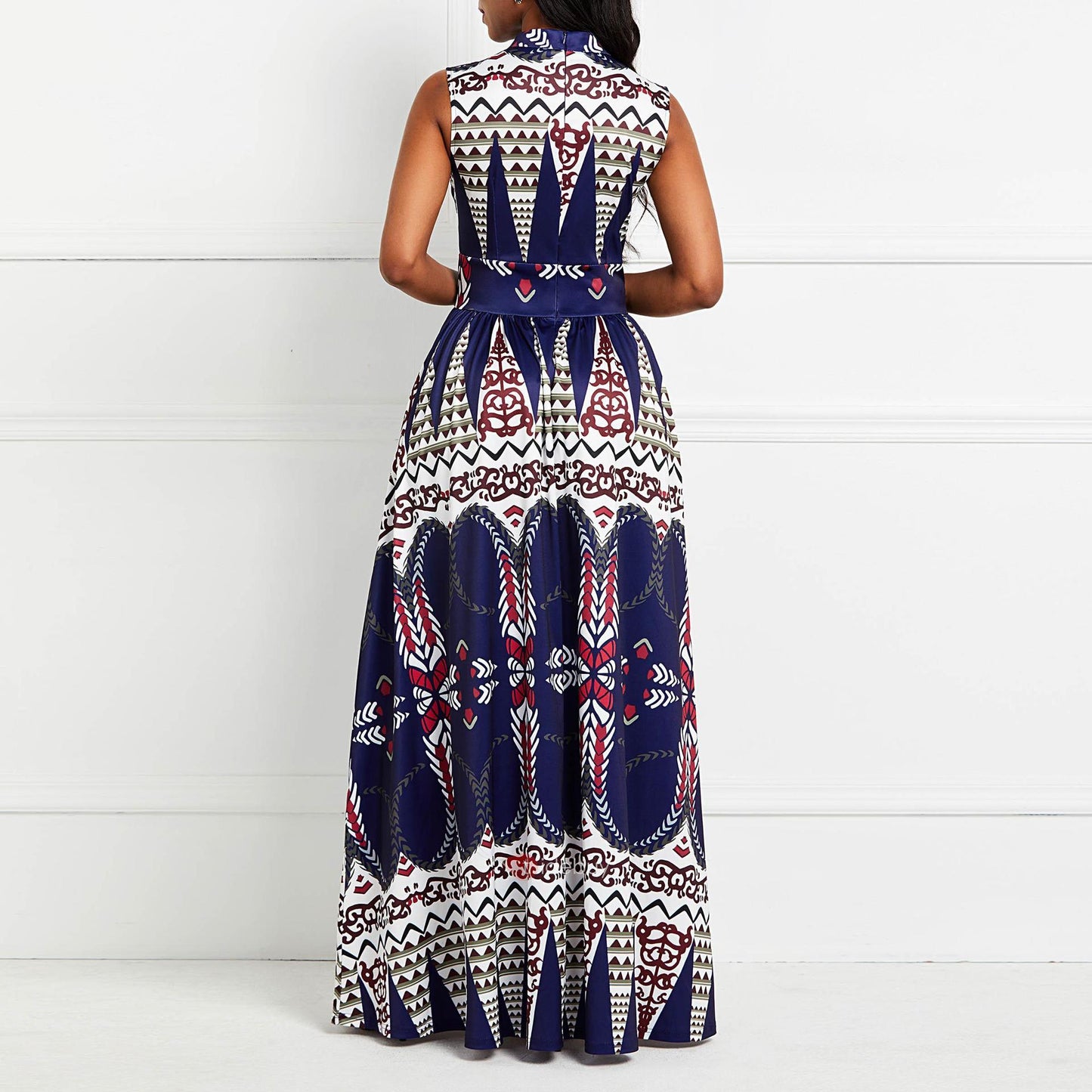 Ladies Fashion Digital Printed Sleeveless Dress