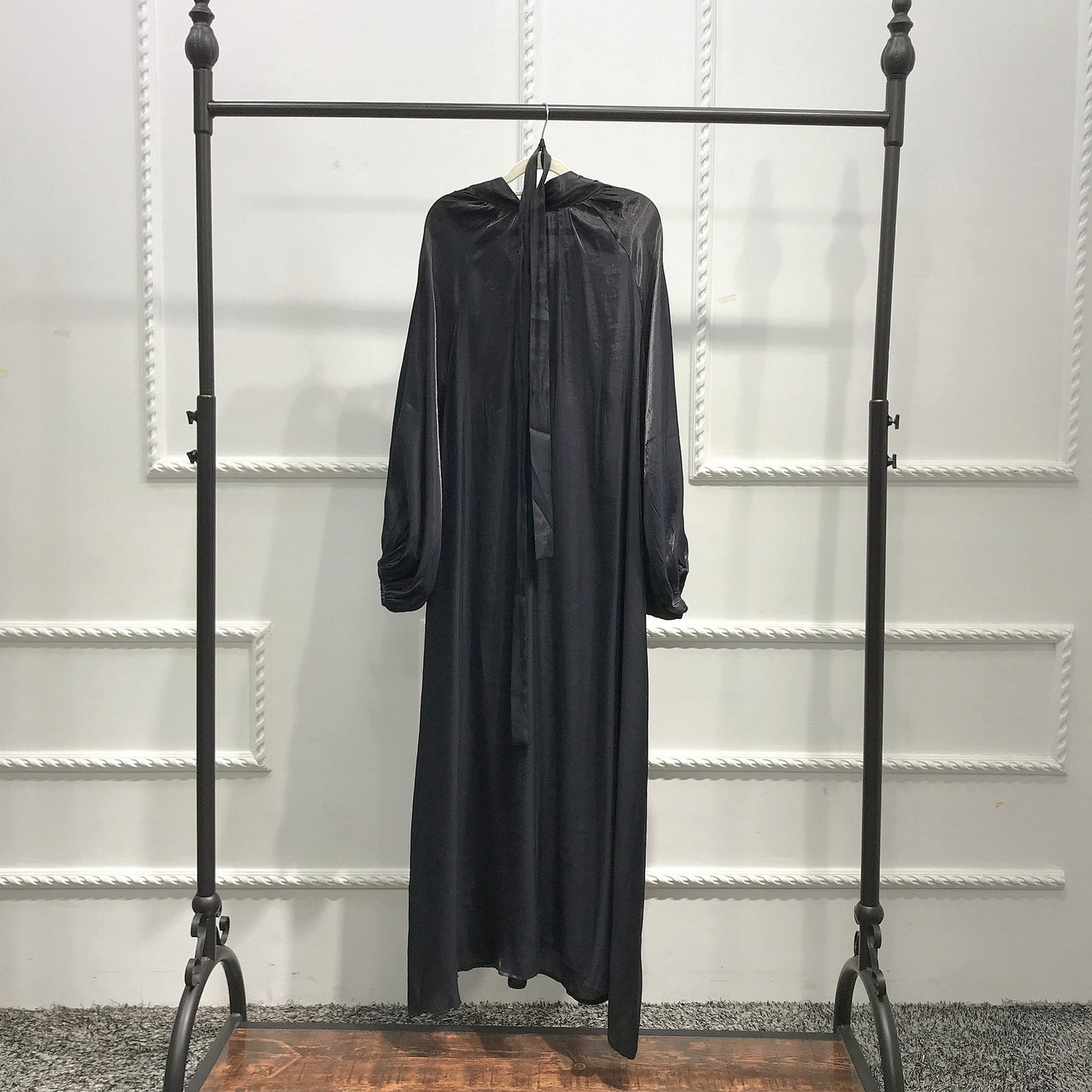 Turkish Solid Color Plus Size Lace Up Robe Dress